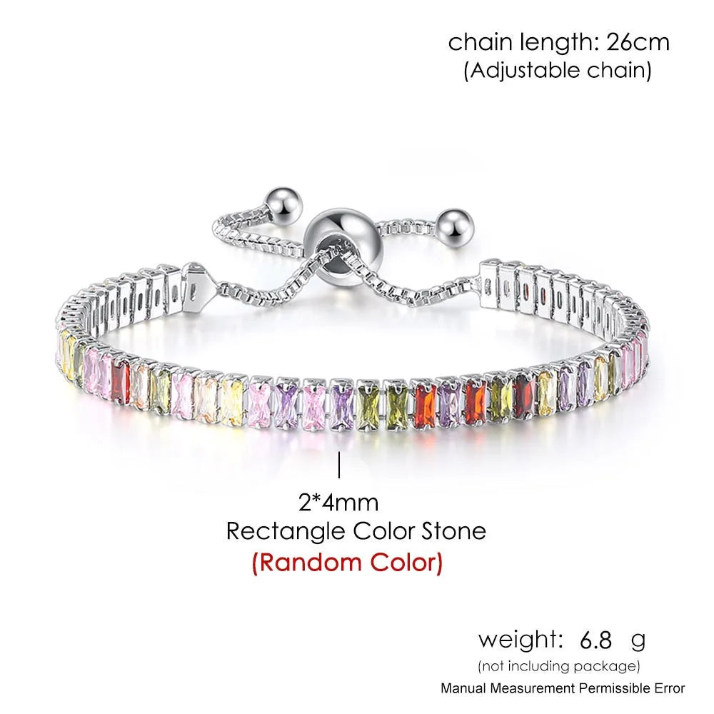 Adjustable Multicolor Tennis Bracelets