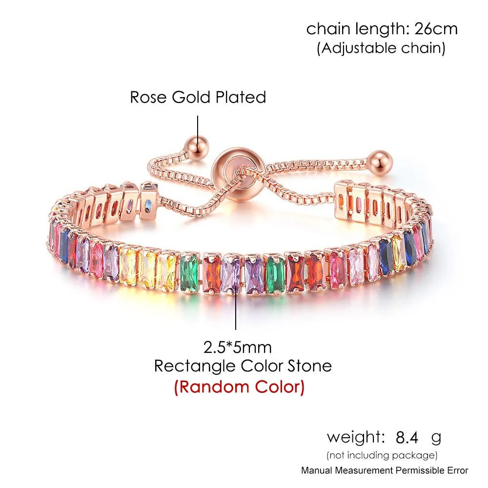 Adjustable Multicolor Tennis Bracelets