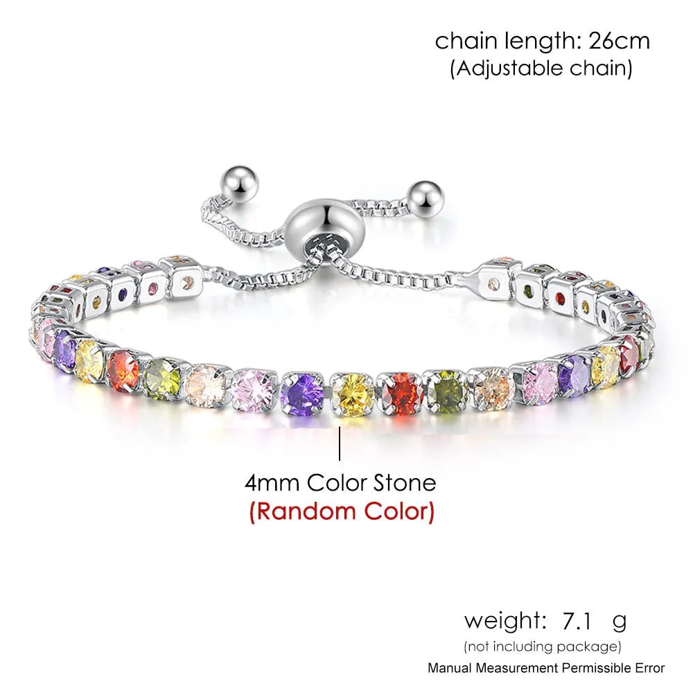Adjustable Multicolor Tennis Bracelets