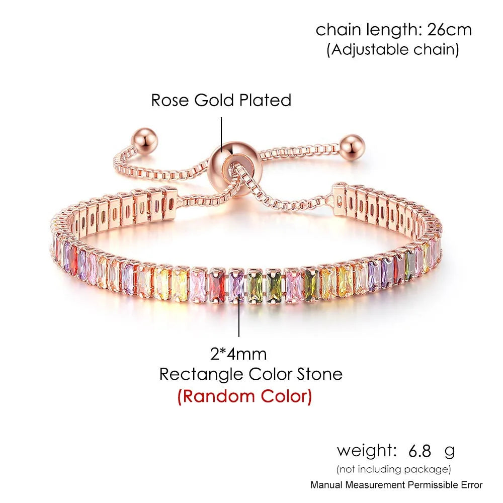 Adjustable Multicolor Tennis Bracelets
