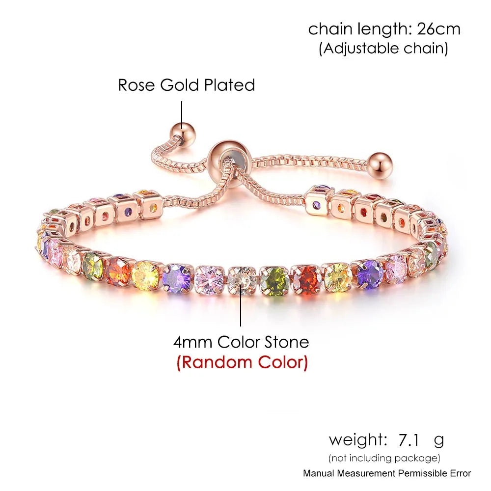 Adjustable Multicolor Tennis Bracelets