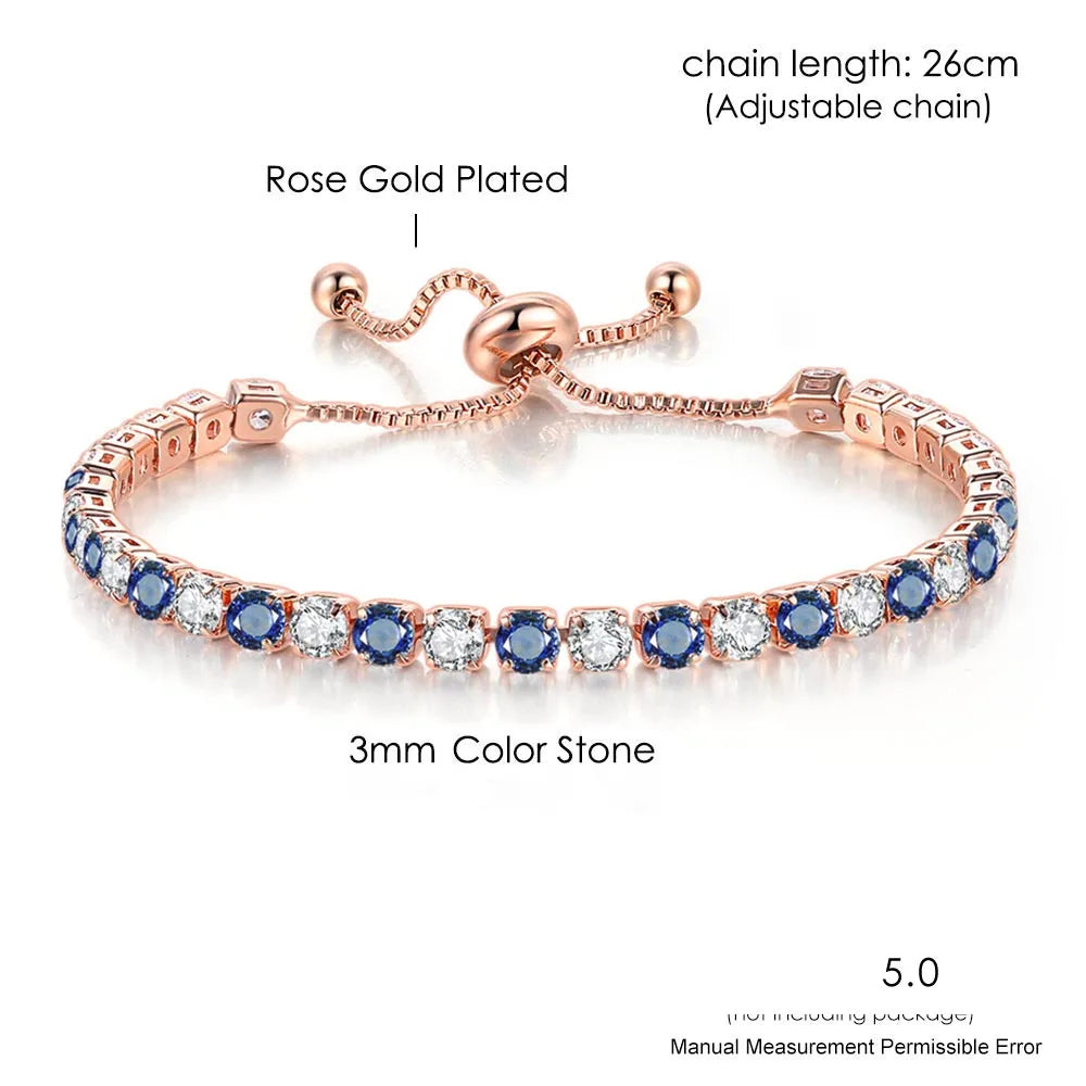 Adjustable Multicolor Tennis Bracelets