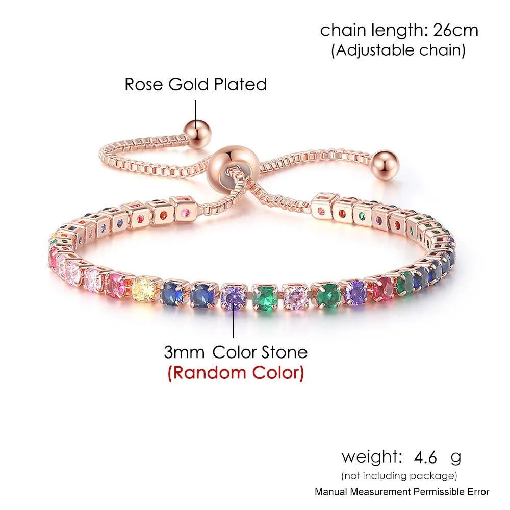 Adjustable Multicolor Tennis Bracelets