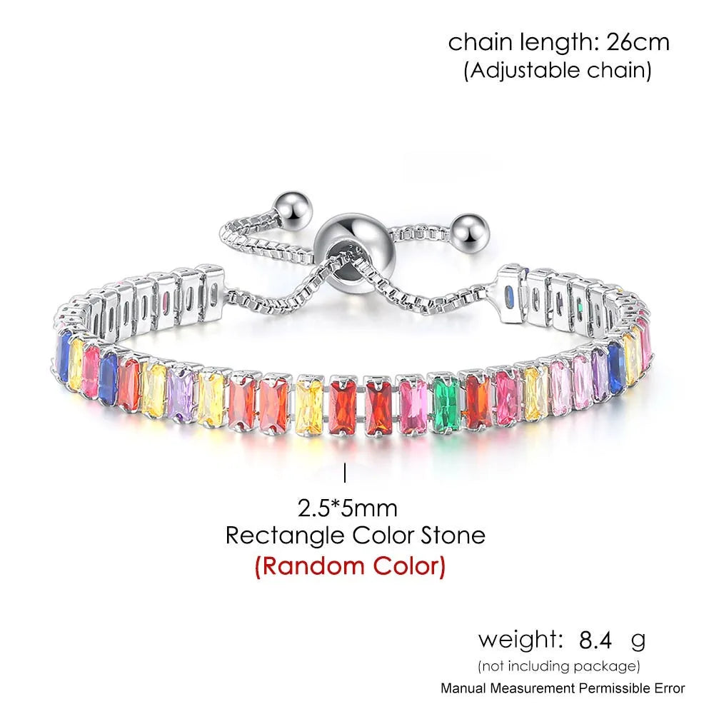 Adjustable Multicolor Tennis Bracelets