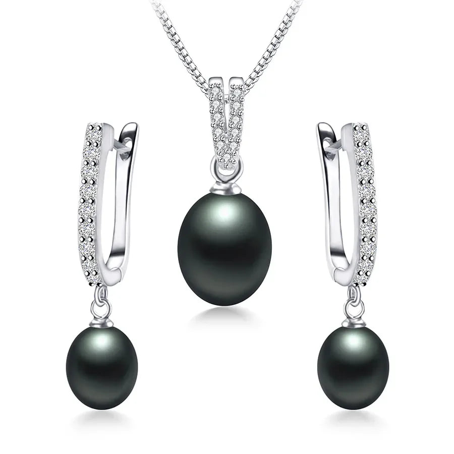 Freshwater Pearl Earrings & Necklace Jewelry Set