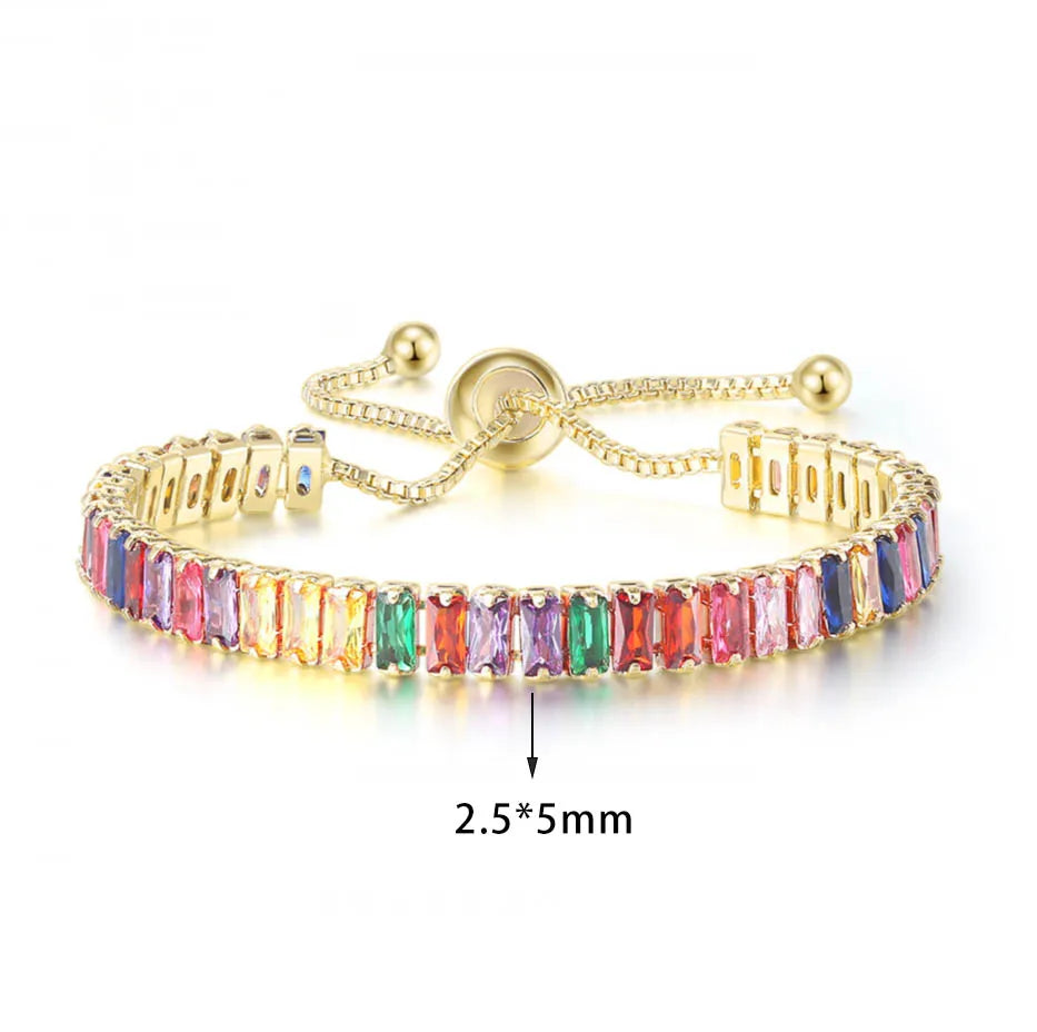 Adjustable Multicolor Tennis Bracelets