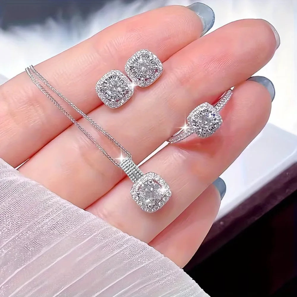 3pcs Zircon Jewelry Set