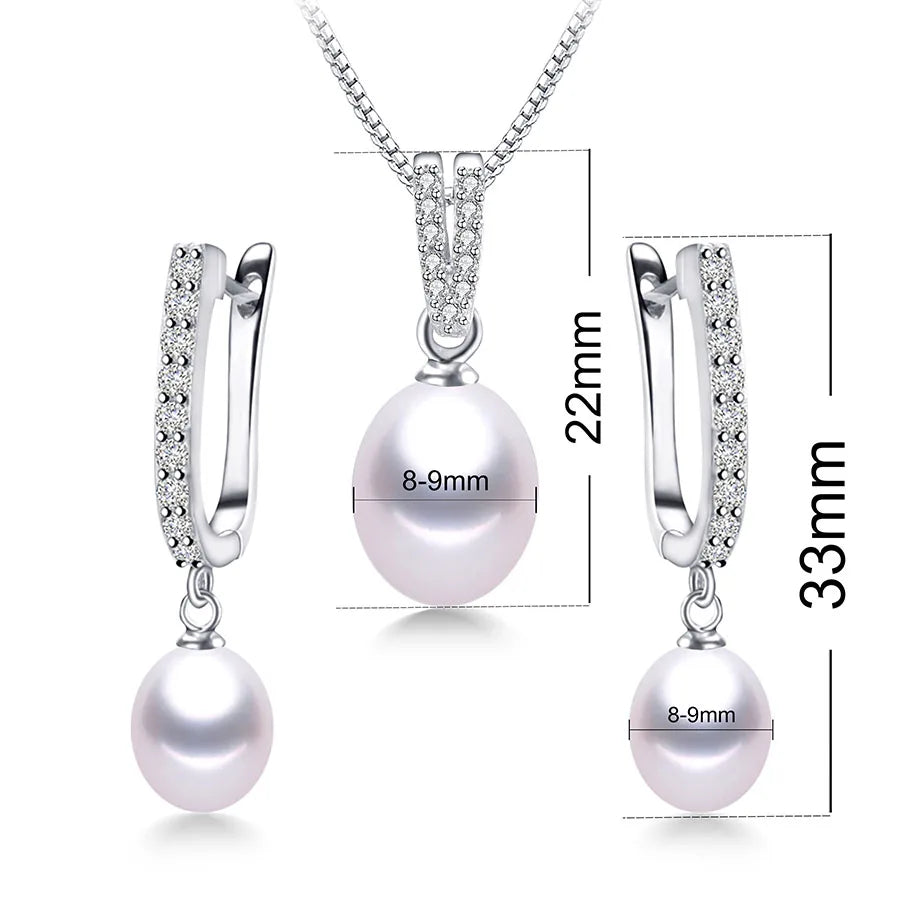 Freshwater Pearl Earrings & Necklace Jewelry Set