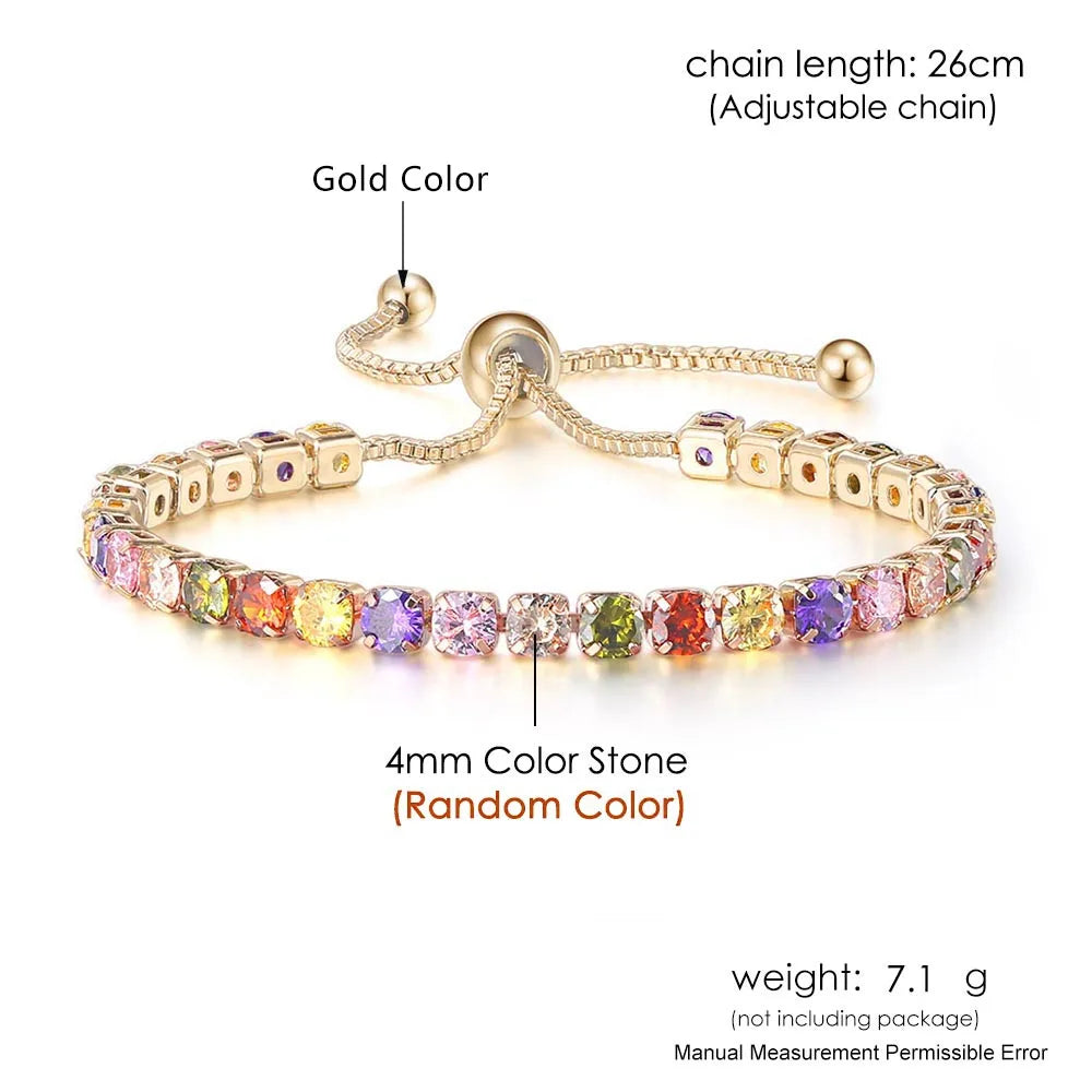 Adjustable Multicolor Tennis Bracelets