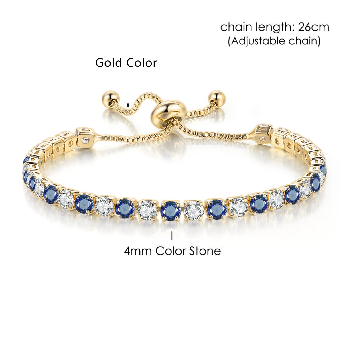 Adjustable Multicolor Tennis Bracelets